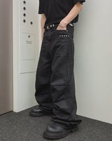 コージー スタッド コーティング ワイドパンツ