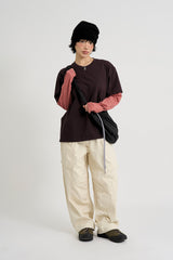 Two-tone stripe layered long sleeve