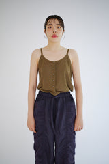 Linen blend Cutout top, Brown