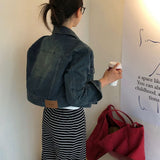 [BELLIDE MADE] cropped denim short jacket