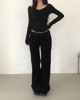 Deep V-Neck Ribbed Knit (4colors)