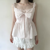 Summer Lace Ribbon Blouse - PINK