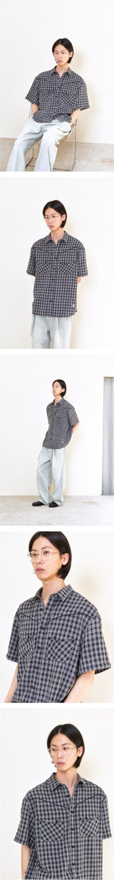ALARM ラインウェスタンシャツ (GRAY)