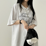 Face Heart Boxy Fit Short Sleeve T-shirt