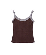 Ringer Sleeveless Top - Brown/Grey