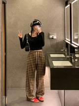 [MADE] Vino Checkered Banded Waist Pants