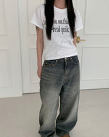 Wad wide denim pants