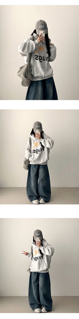 Judd side pin tuck incision denim wide pants 