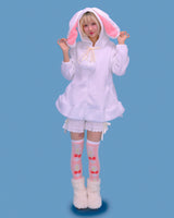 rabbit ear pom-pom hood (2color)