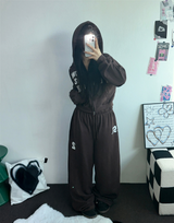 STREET PATCH WIDE PANTS 🤎🤍🖤3COLOR