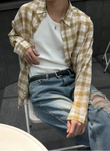[S/S] ルーズフィットチェックシャツ(3color)