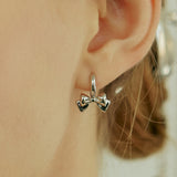 Mini Bold Ribbon One-touch Earrings