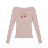 Rosy Cherry Lettering Tee