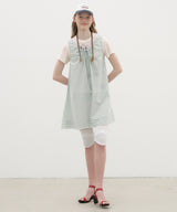 Shirring Sleeveless Dress - Light Khaki