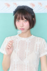 ボウリボンサテンヘアバンド (BLACK)