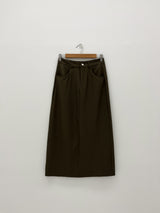 H-line twill long skirt
