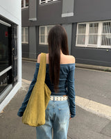 [ORIGINAL] Pub Off-Shoulder Long Sleeve T-Shirt