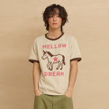 MELLOW DREAM Unicorn Ringer Half Sleeve T-shirt