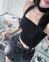 :Slim fit tube top muffler set(2color)
