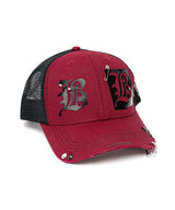 BBD Dual B Logo Trucker Mesh Cap (Burgundy)