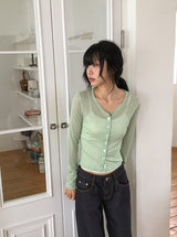 Siho Summer See-Through Tencel Cardigan