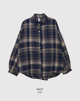 #GD カジュアルルーズフィットチェックシャツ (3color)
