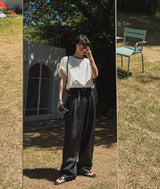 サンデーリネンツータックワイドパンツ (2 color)