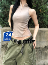 zip-up sleeveless