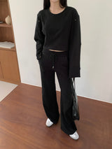 Sweat Cropped Top Black