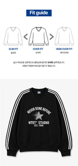 neverstar track v-neck sweatshirt (4color)