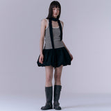 Flower-filled balloon skirt (BLACK)