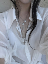 maria cross pearl necklace set