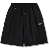 PATCH POINT NYLON CARGO HALF PANTS - BLACK