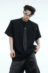 タイディテールパッディドショルダーTシャツ