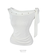 Leo Eyelet Off-Shoulder Top (2color)