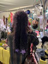  Extra-Long Floppy Bunny Ear Crochet Hat with Dangling Star Charms（blue/dark purple