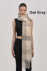 Basic Checkered Buckle muffler scarf (6COLOR)