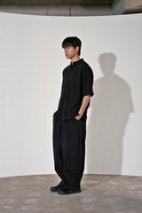 S-C オープンヘンリーネック 1/2 TEE (Black)