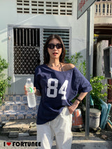 ナンバーネイビールースフィット半袖Tシャツ