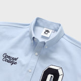 ネイビーCパッチライトブルーデニムショートスリーブシャツ [Unisex]