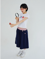 チェックバンディングバミューダパンツ - ネイビー