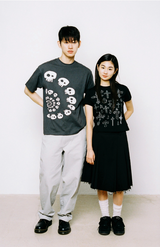 トルネードスカルTシャツ - チャコール