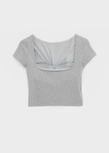 [MADE] Floven Backless Short Sleeve Top (Built-in Cap)
