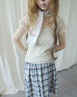 GARDEN LACE CAP SLEEVE T-SHIRT