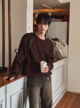 Caron shoulder button knit