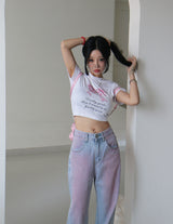 リボンキッチェンクロップショートスリーブTシャツ