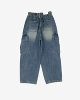 No.1111 diagonal cago wide denim PT