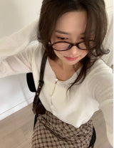 softie checkered midi skirt