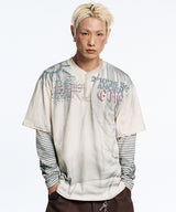 Oil Washed Layered Long Sleeve - Black