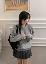 #Cozy Hairy Pastel Wool Loose Fit Knit (5color)
